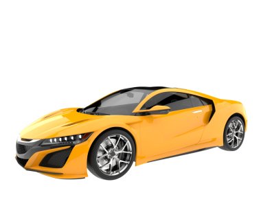 beyaz arkaplanda modern araba