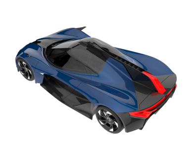 Modern araba arka planda izole edilmiş. 3D görüntüleme - illüstrasyon