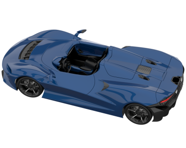 3 boyutlu mavi bir spor araba.
