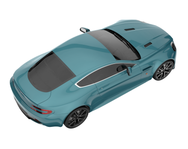 Lüks bir arabanın 3 boyutlu çizimi.