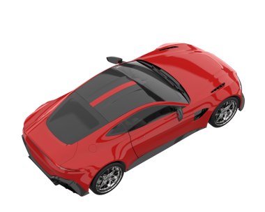 Beyaz arka planda kırmızı araba. 3 Boyutlu Hazırlama