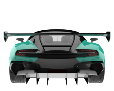 Üç boyutlu yeşil bir arabanın daha az genel bir konsepti beyaz stüdyo arka planında gölgeli izole edilmiş..