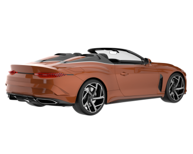 Arka planda modern bir araba. 3d oluşturma