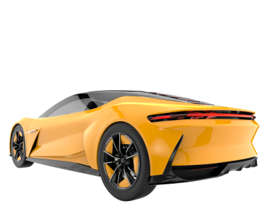 Sarı spor araba - ön manzara