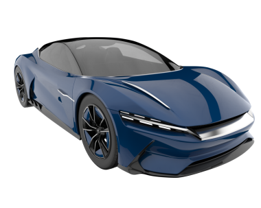 Siyah arka planı olan bir araba. 3d illüstrasyon