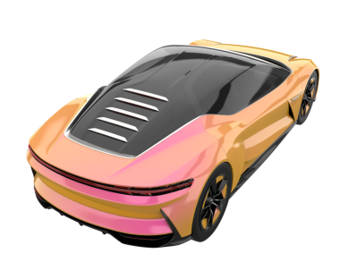 Beyazda izole edilmiş gerçekçi spor arabanın vektör çizimi