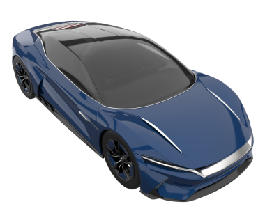 Modern araba arka planda izole edilmiş. 3D görüntüleme - illüstrasyon