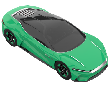 modern yeşil araba. 3d oluşturma