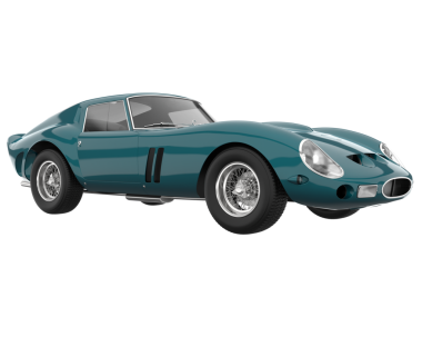 Beyaz arka planda izole edilmiş güzel bir klasik arabanın 3 boyutlu görüntüsü