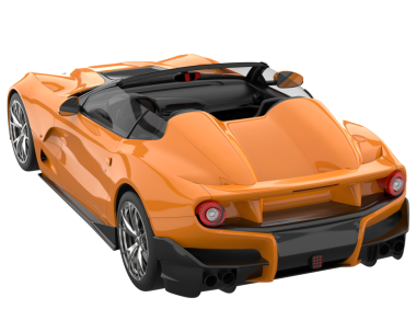 turuncu spor araba - üst görünüm