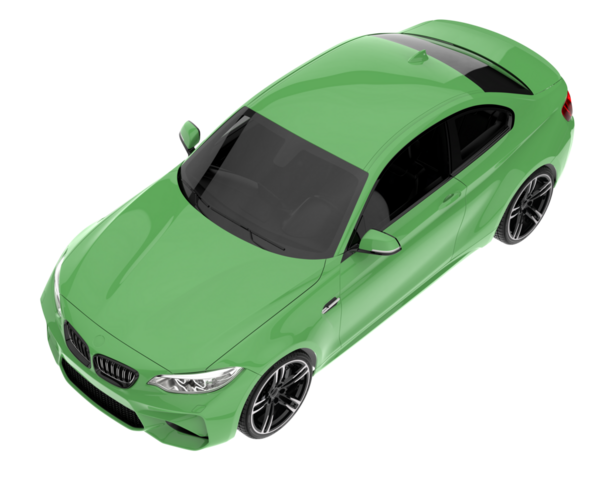 yeşil spor araba - yan görünüm