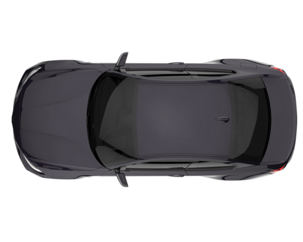 beyaz arkaplanda izole edilmiş araba 3d görüntüleme - üst görünüm