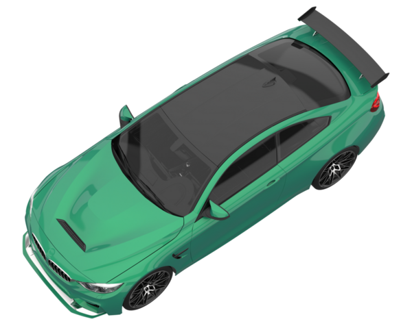 yeşil modern araba beyaz arka planda izole edilmiş.