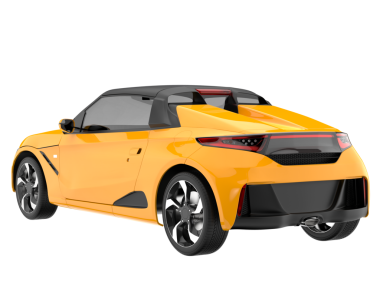 sarı modern araba - yan görünüm