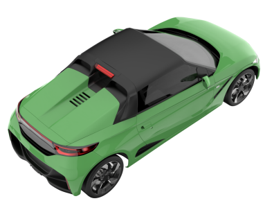 Beyaz arka planda modern yeşil spor araba. 3d oluşturma