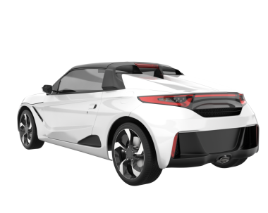 Beyaz arka planda bir araba. yüksek çözünürlüklü 3d illüName