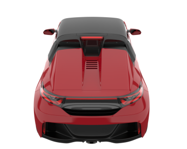 Gri arka planda modern kırmızı araba