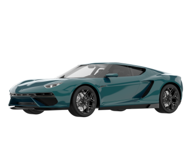 Modern araba arka planda izole edilmiş. 3d oluşturma.