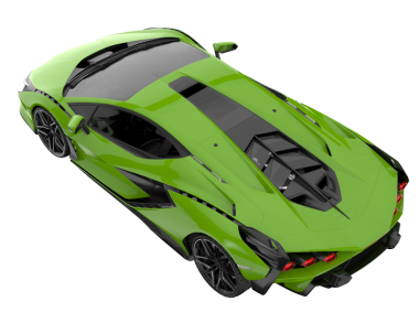 yeşil modern spor araba - yan görünüm