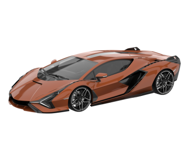 Turunculu modern araba. 3d oluşturma.