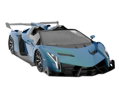 Süper mavi modern araba - yan görüş. 3d oluşturma