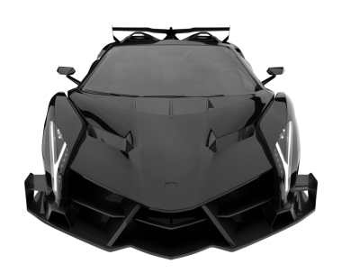 Siyah arka planda izole edilmiş modern siyah yarış arabası..