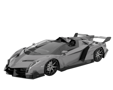 Modern araba arka planda izole edilmiş. 3d oluşturma