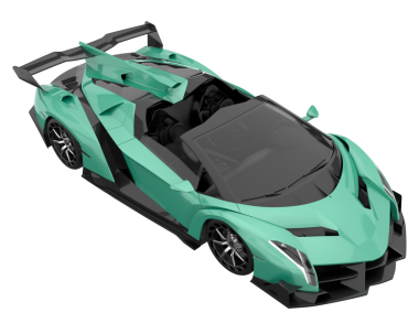 beyaz arka planda modern yeşil araba.