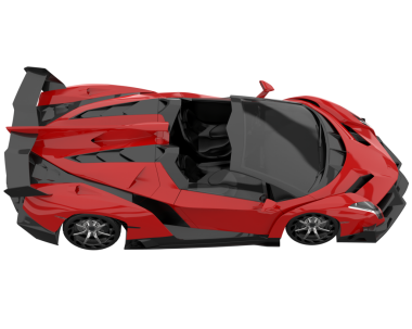 Beyaz arka planda gölgeli kırmızı spor araba izole edildi - 3 boyutlu resimleme.