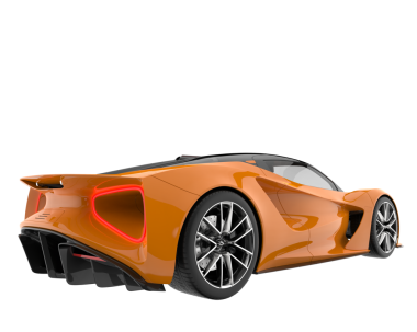 turuncu spor araba beyaz arka planda izole edildi