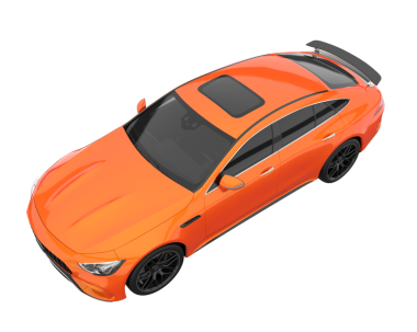 modern turuncu araba. 3d oluşturma.