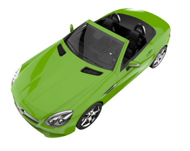 Modern bir arabanın 3 boyutlu görüntüsü izole edilmiş.