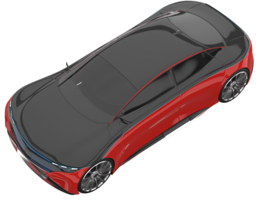 Araba kırmızısı. 3d illüstrasyon