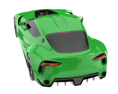 Modern yeşil yarış arabası - 3 boyutlu illüstrasyon