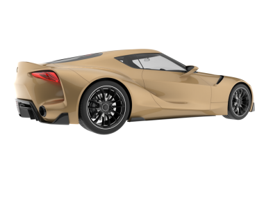 Stüdyo ortamında markasız bir arabanın 3 boyutlu çizimi