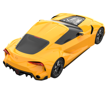 modern sarı spor araba - 3 boyutlu.