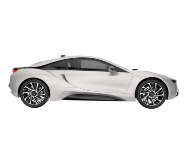 beyaz arkaplanda gerçekçi bir araba.