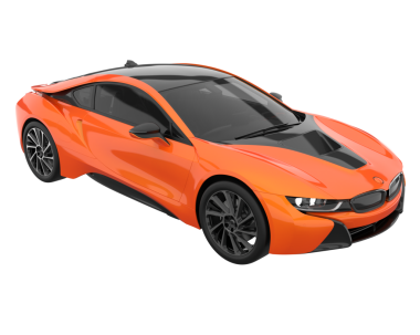 Modern araba arka planda izole edilmiş. 3D görüntüleme - illüstrasyon