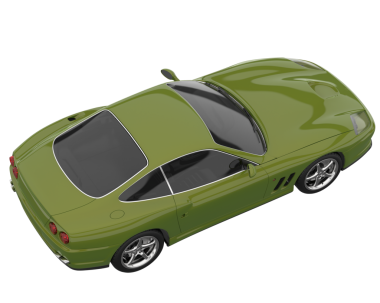 yeşil araba beyaz arkaplanda izole edildi