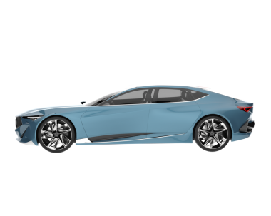 Beyaz arka planda bir araba. 3d illüstrasyon