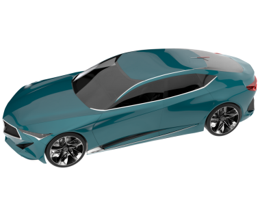 Modern araba beyazda izole edilmiş. 3D görüntüleme - illüstrasyon