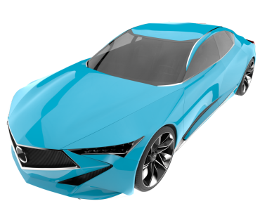 Modern araba arka planda izole edilmiş. 3d illüstrasyon - resim