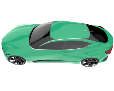 Beyaz arka plan üzerinde izole yeşil modern araba