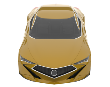 Beyaz arka planda altın rengi bir araba. Yan görünüş. yüksek kalite