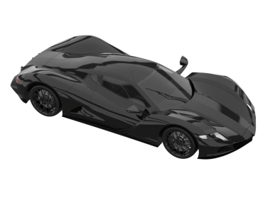 Modern araba arka planda izole edilmiş. 3D görüntüleme - illüstrasyon