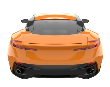 Modern araba siyah üzerine izole edilmiş. 3d oluşturma