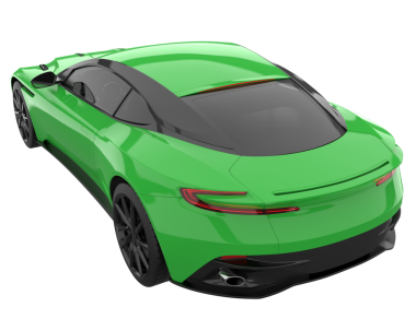 Yeşil araba. vektör illüstrasyonu.