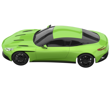 Beyaz arka planda modern yeşil araba. 3d oluşturma