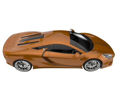 turuncu modern araba - 3 boyutlu illüstrasyon