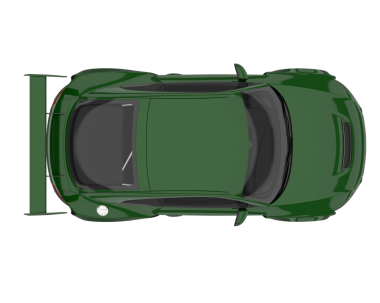 yeşil araba üst görünümü beyaz arkaplanda izole edildi